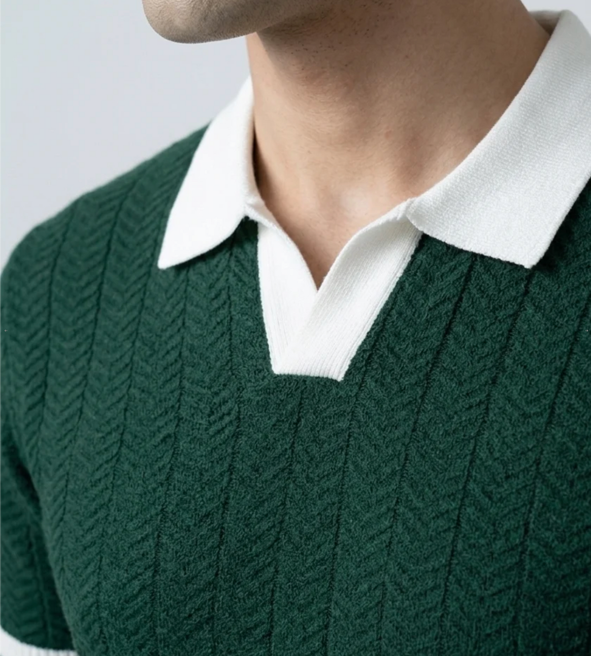 Green Aura Knit Polo by Monscre