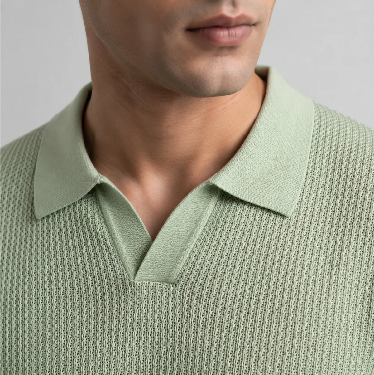 Lime Royal Knit Polo by Monscre