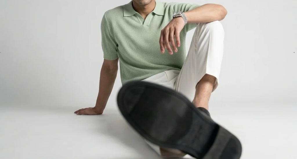 Lime Royal Knit Polo by Monscre