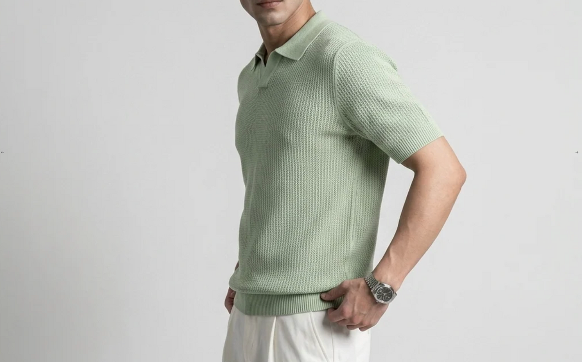 Lime Royal Knit Polo by Monscre