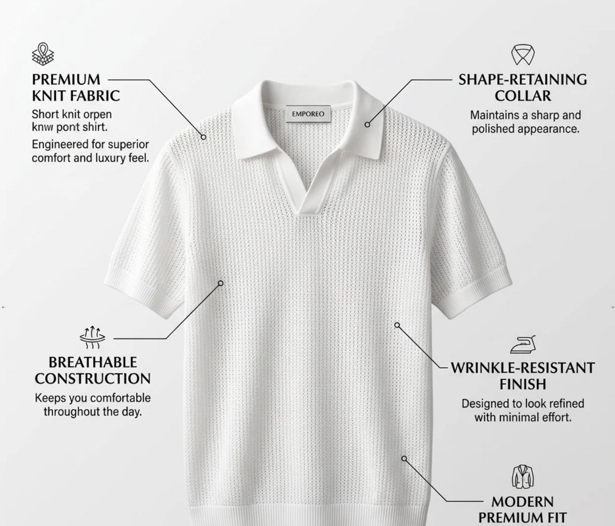 White Royal Knit Polo by Monscre