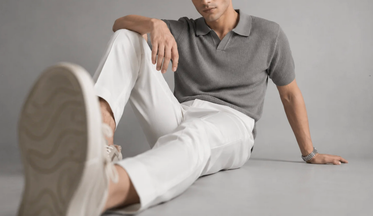 Grey Royal Knit Polo by Monscre