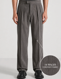 Light Grey Two Pleated Relaxed Fit Corduroy Trouser by Monscre